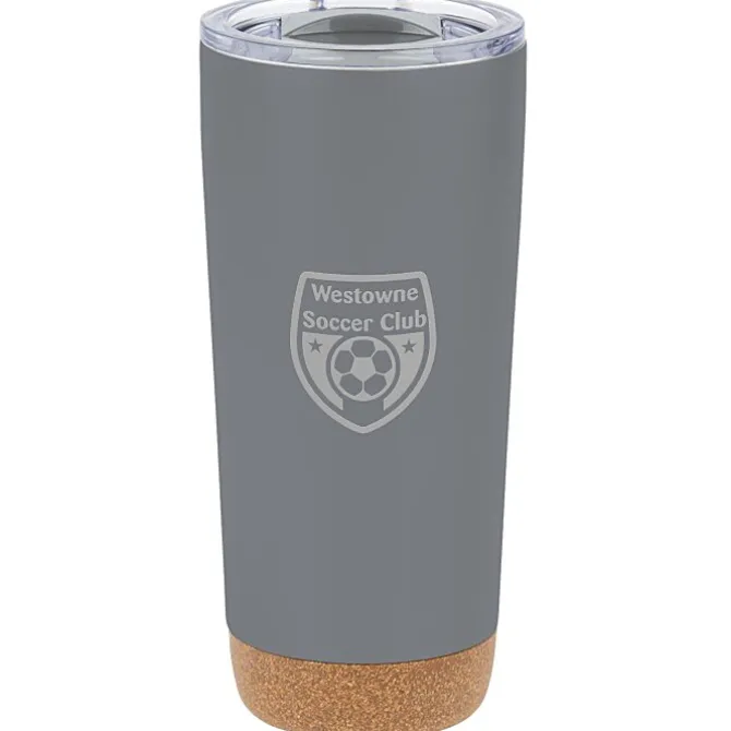 Austin Vacuum Tumbler with Cork Bottom - 20 oz. - Laser Engraved