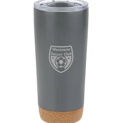 Austin Vacuum Tumbler with Cork Bottom - 20 oz. - Laser Engraved