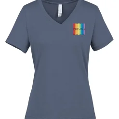 Bella+Canvas Relaxed V-Neck T-Shirt - Ladies' - Heathers - Embroidered