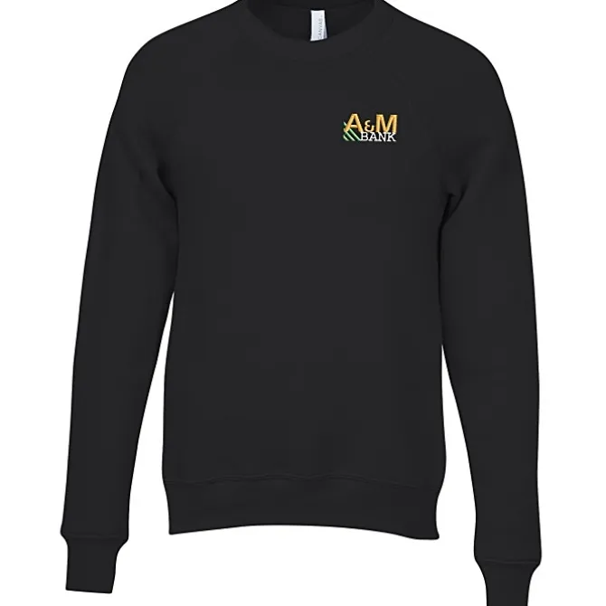 Bella+Canvas Solid Sponge Fleece Raglan Crewneck - Embroidered