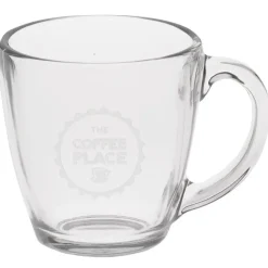 Bistro Glass Mug - 16 oz - Deep Etch