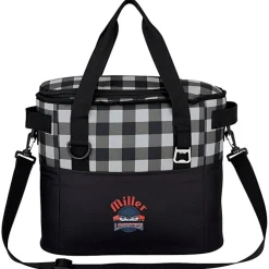 Buffalo Plaid Cooler Bag - Embroidered