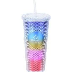 Bux Tumbler with Straw - 24 oz. - Metallic - Rainbow