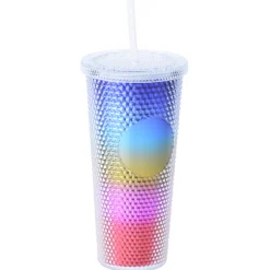 Bux Tumbler with Straw - 24 oz. - Metallic - Rainbow