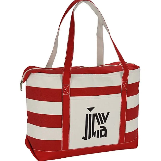 Canvas Nautical 18-oz Zip Top Tote - 14 inches x 24 inches