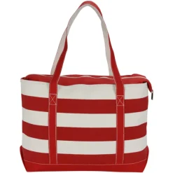 Canvas Nautical 18-oz Zip Top Tote - 14 inches x 24 inches