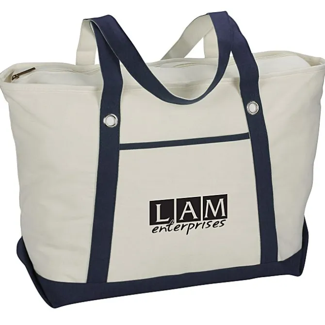Canvas 12-oz Sailing Zip Top Tote - 14 inches x 23 inches - 24 hr