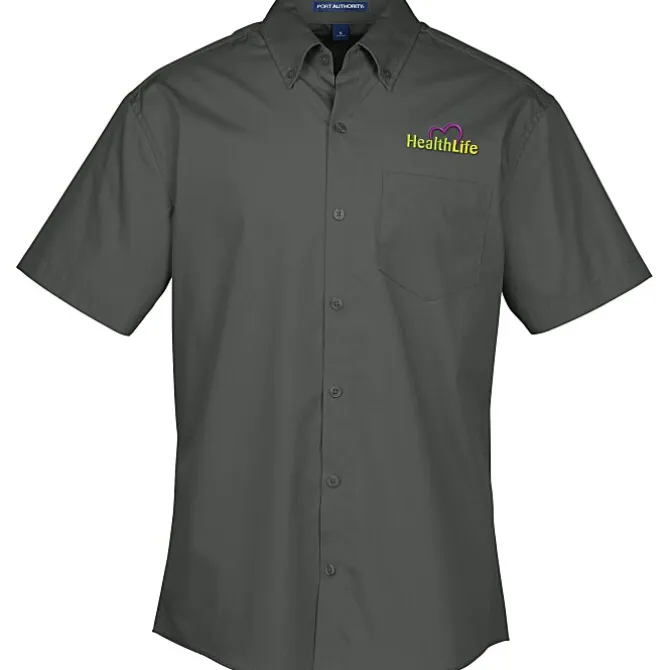 Carefree Short Sleeve Poplin Shirt - Men's