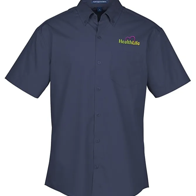 Carefree Short Sleeve Poplin Shirt - Men's
