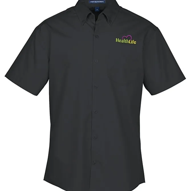 Carefree Short Sleeve Poplin Shirt - Men's
