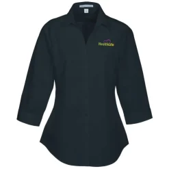 Carefree 3/4 Sleeve Poplin Shirt - Ladies'