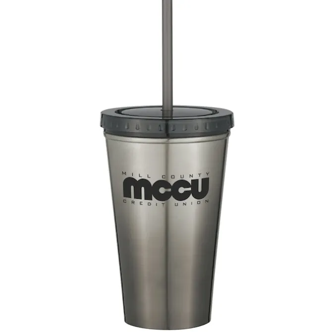 Chroma Stainless Tumbler with Straw - 16 oz.
