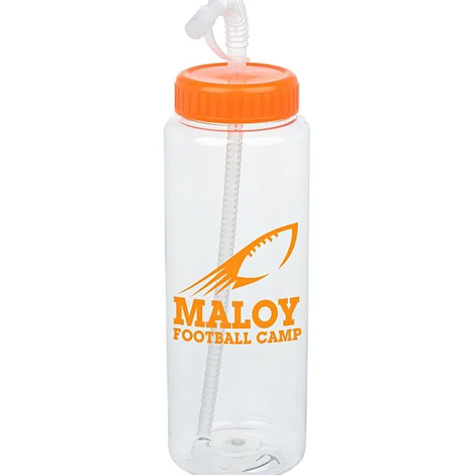 Clear Impact Guzzler Sport Bottle with Straw Lid - 32 oz