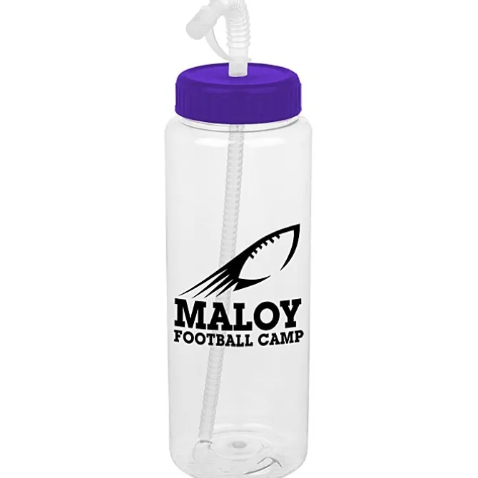 Clear Impact Guzzler Sport Bottle with Straw Lid - 32 oz
