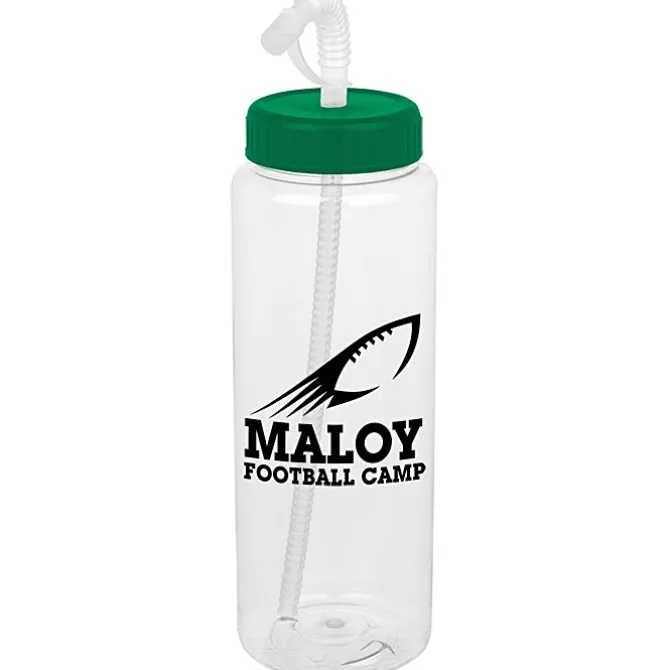Clear Impact Guzzler Sport Bottle with Straw Lid - 32 oz