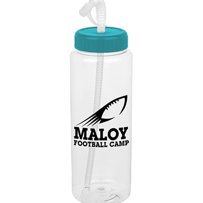 Clear Impact Guzzler Sport Bottle with Straw Lid - 32 oz