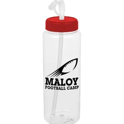 Clear Impact Guzzler Sport Bottle with Straw Lid - 32 oz