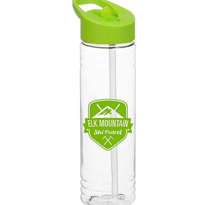 Clear Impact Halcyon Water Bottle with Flip Straw Lid - 24 oz