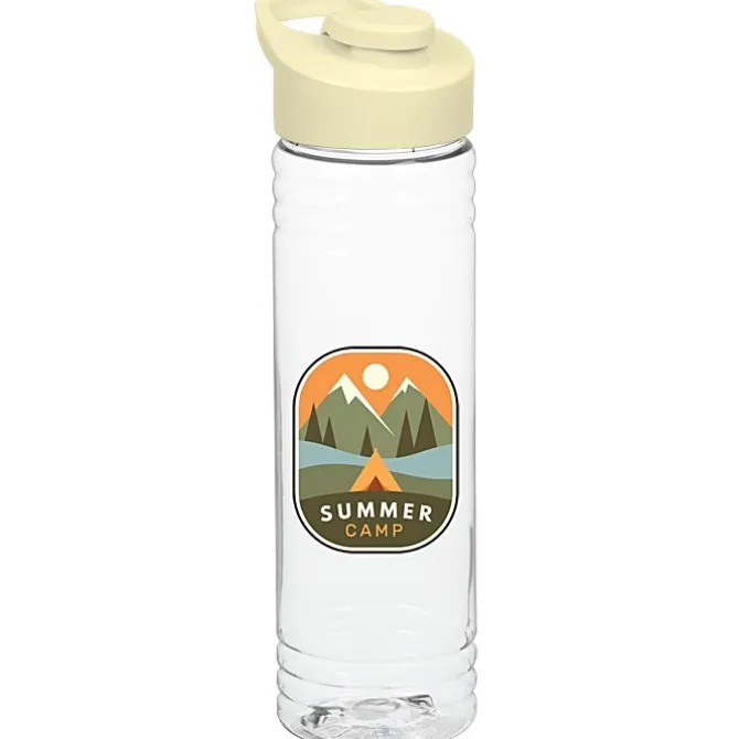 Clear Impact Halcyon Water Bottle with Flip Carry Lid - 24 oz - Full Color