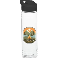 Clear Impact Halcyon Water Bottle with Flip Carry Lid - 24 oz - Full Color