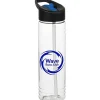 Clear Impact Halcyon Water Bottle with Two-Tone Flip Straw Lid - 24 oz