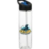 Clear Impact Halcyon Water Bottle with Two-Tone Flip Straw Lid - 24 oz - Full Color
