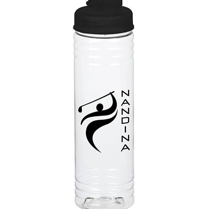 Clear Impact Halcyon Water Bottle with Flip Drink Lid - 24 oz