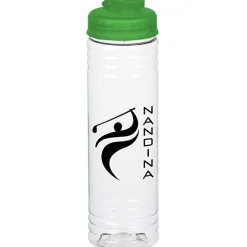 Clear Impact Halcyon Water Bottle with Flip Drink Lid - 24 oz