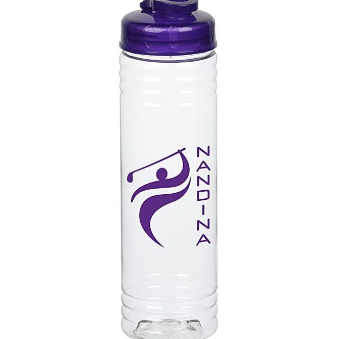 Clear Impact Halcyon Water Bottle with Flip Drink Lid - 24 oz
