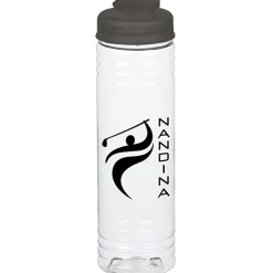 Clear Impact Halcyon Water Bottle with Flip Drink Lid - 24 oz