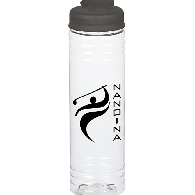 Clear Impact Halcyon Water Bottle with Flip Drink Lid - 24 oz