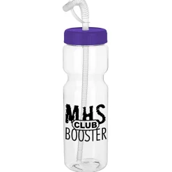 Clear Impact Olympian Bottle with Straw Lid - 28 oz