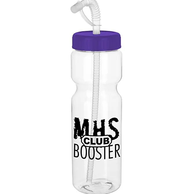 Clear Impact Olympian Bottle with Straw Lid - 28 oz