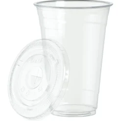 Clear Soft Plastic Cup with Lid - 20 oz