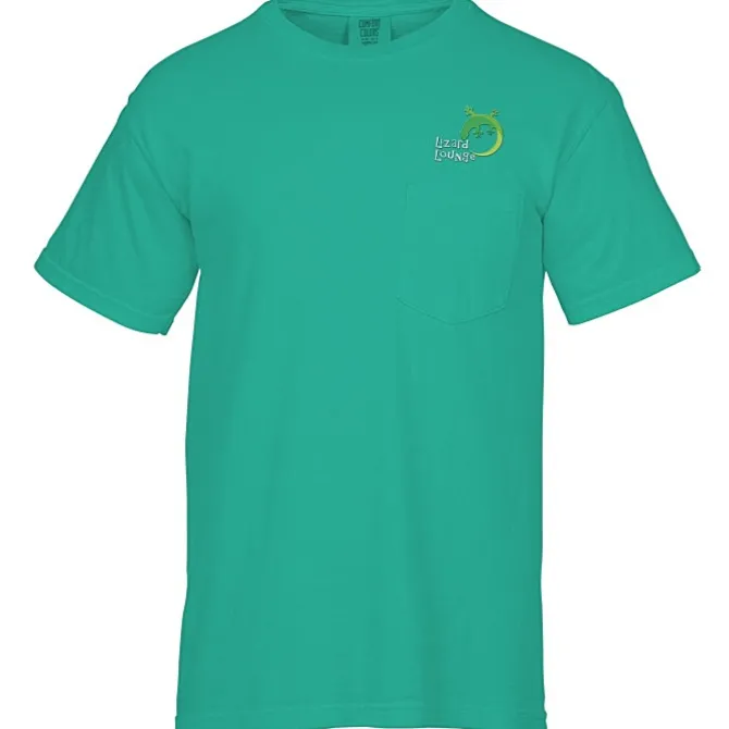 Comfort Colors Garment-Dyed 6.1-oz Pocket T-Shirt - Embroidered
