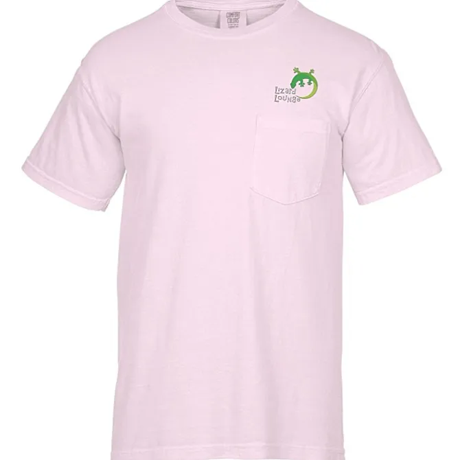 Comfort Colors Garment-Dyed 6.1-oz Pocket T-Shirt - Embroidered