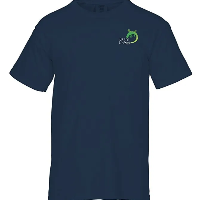 Comfort Colors Garment-Dyed 6.1-oz Pocket T-Shirt - Embroidered