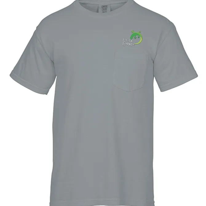 Comfort Colors Garment-Dyed 6.1-oz Pocket T-Shirt - Embroidered