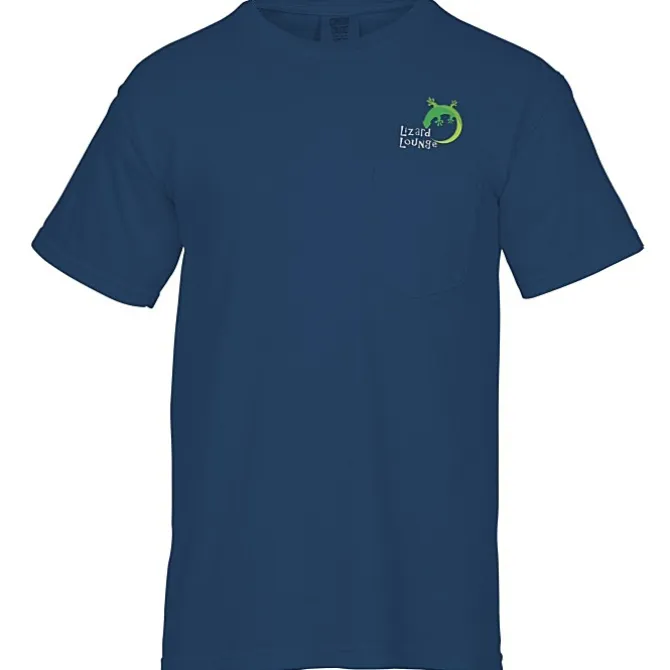 Comfort Colors Garment-Dyed 6.1-oz Pocket T-Shirt - Embroidered