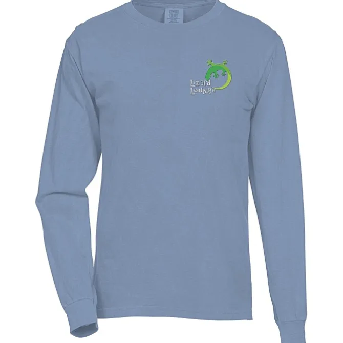 Comfort Colors Garment-Dyed 6.1-oz LS T-Shirt - Embroidered