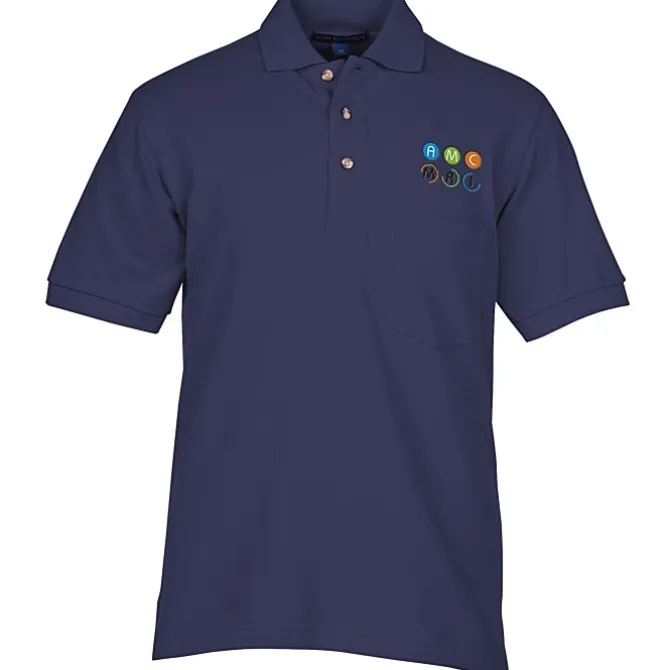 Easy Care Pique Knit Pocket Polo - Men's