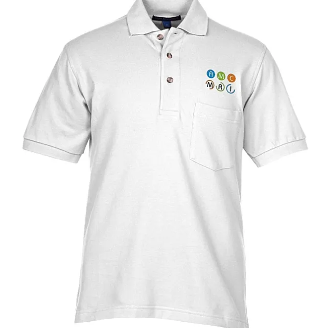 Easy Care Pique Knit Pocket Polo - Men's
