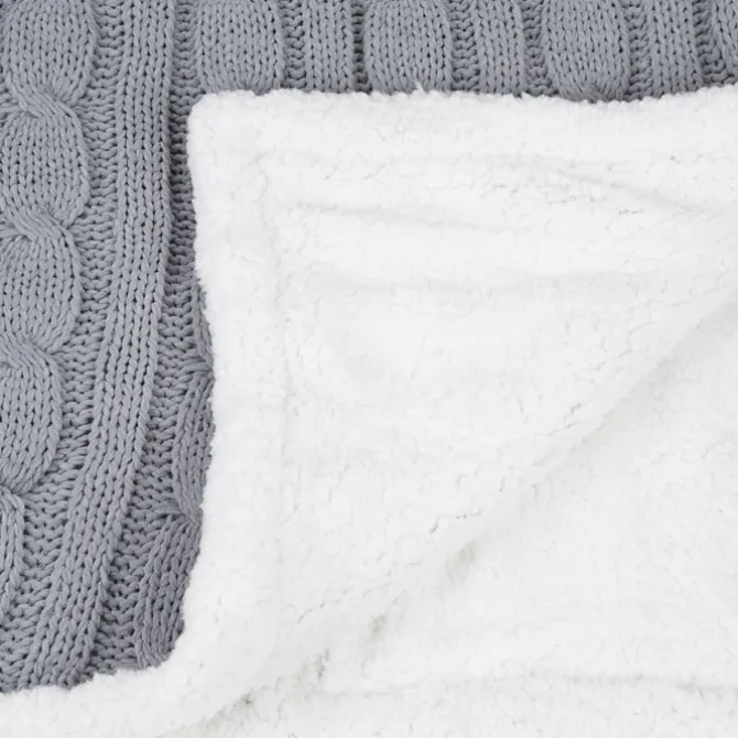 Elegant Cable Knit Chenille Throw