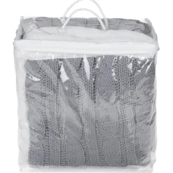 Elegant Cable Knit Chenille Throw