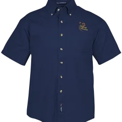 Garment-Washed Cotton Twill Short Sleeve Shirt