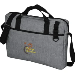 Heathered Briefcase Bag - Embroidered