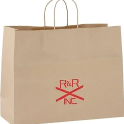 Kraft Paper Brown Shopping Bag - 12 inches x 16 inches