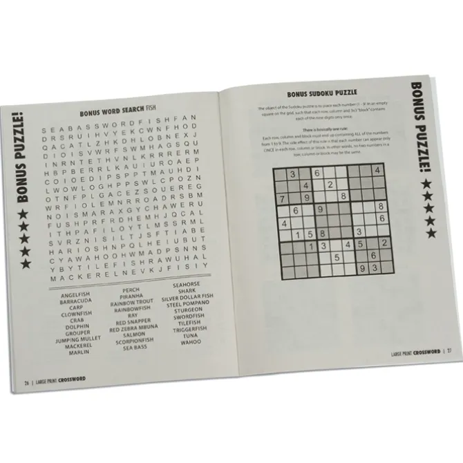 Large Print Crossword Puzzle Book & Pencil - Volume 2