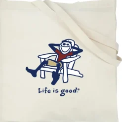 Life is Good Natural Cotton Sheeting Tote - Full Color - Adirondack
