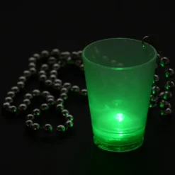 Light-up Shot Glass on Beaded Necklace - 2 oz - Multi
